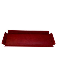 Brush tray in standard red leather