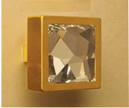 Large 22K Gold Square Pull with Swarovski Crystal