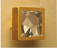 Decotative Hardware Large 22K Gold Square Pull with Swarovski Crystal
