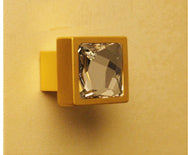 Small 22K Gold Square Pull with Swarovski Crystal