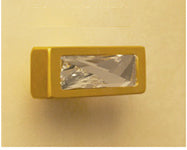 Rectangle 22K Gold Pull with Swarovski Crystal